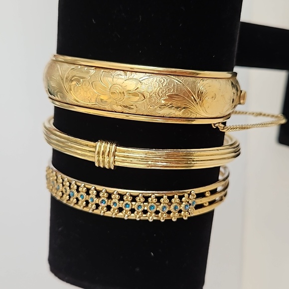 Jewelry - 3 Goldtone 2 1/2"Dia. Bracelets